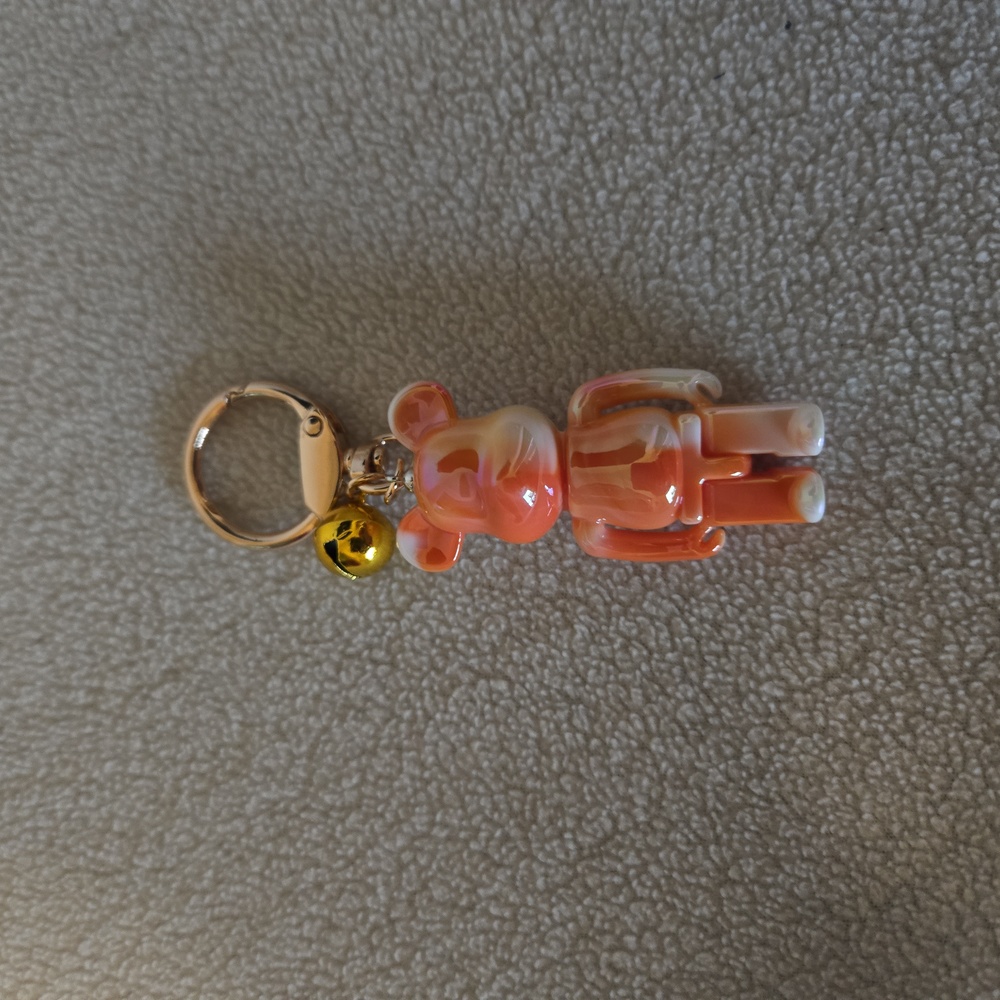 Orange and White Bear Keychain/Bag Charm
